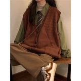 Dark Academia Sleeveless Cardigan