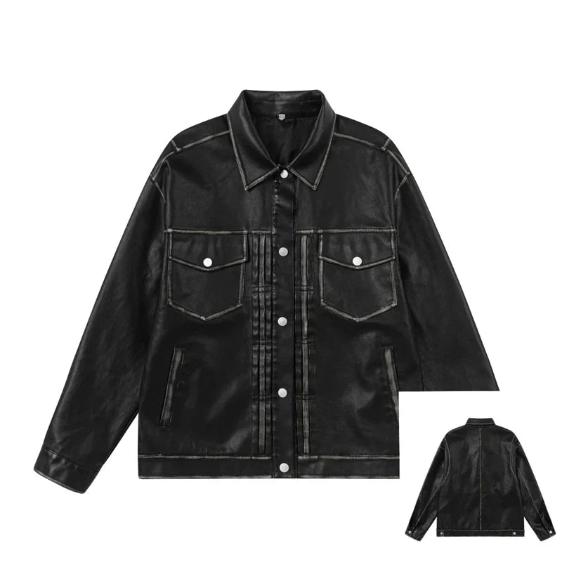 Cyberpunk Black Leather Women's Jacket
