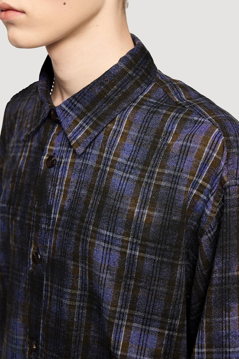 Y2K Plaid Checkered Dark Style Shirt