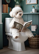Dog Reading Newspaper Poster