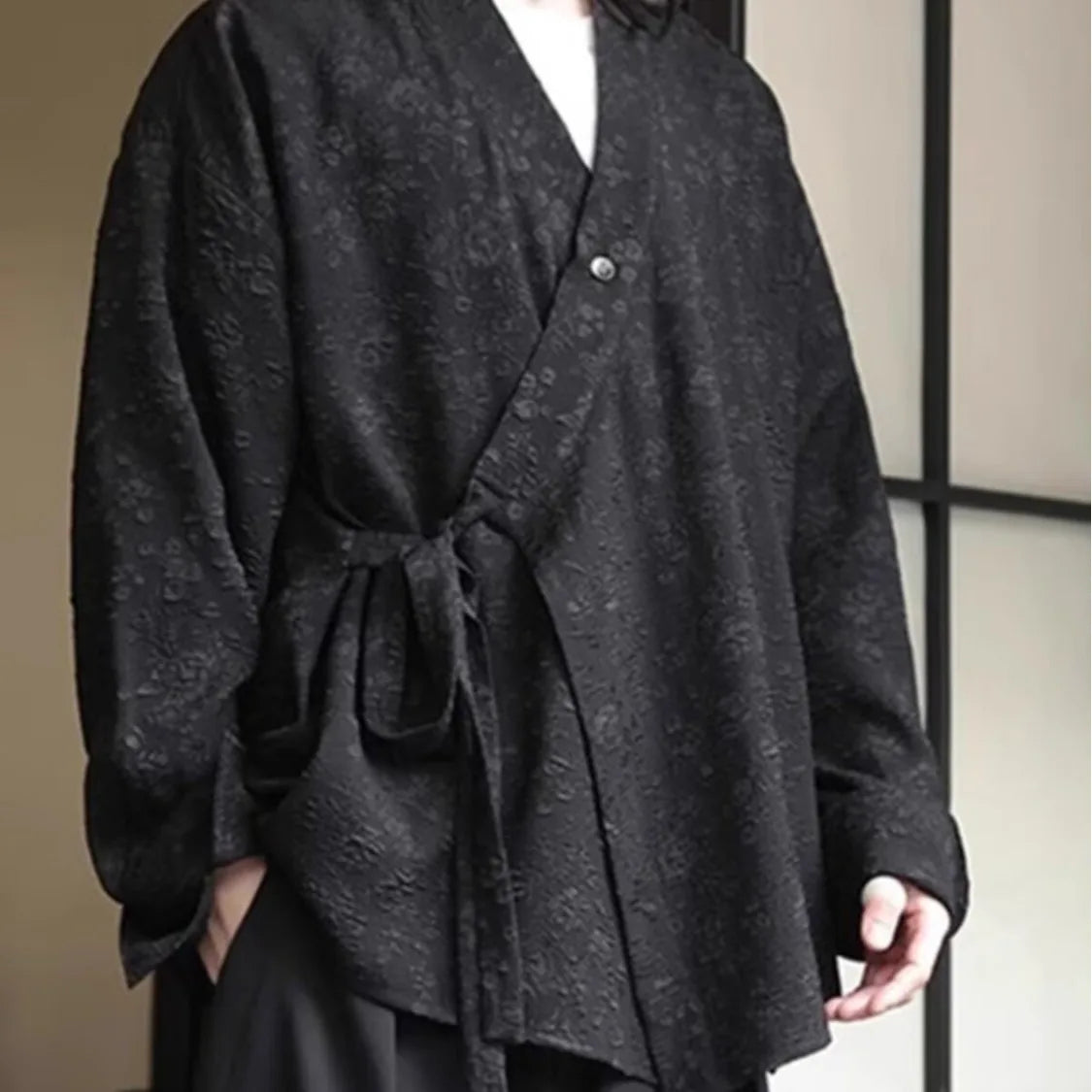 Grunge Black Kimono Blouse