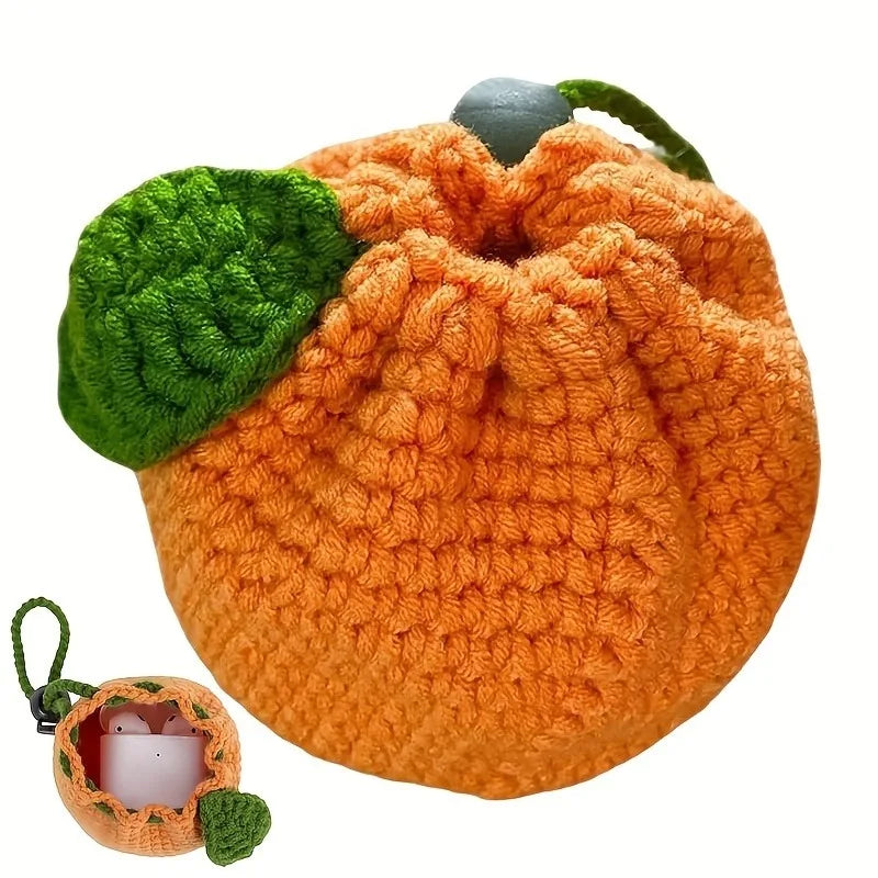 Handmade Crochet Orange Knitted Bag