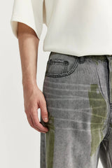 Hand-Painted Wide Leg Jeans