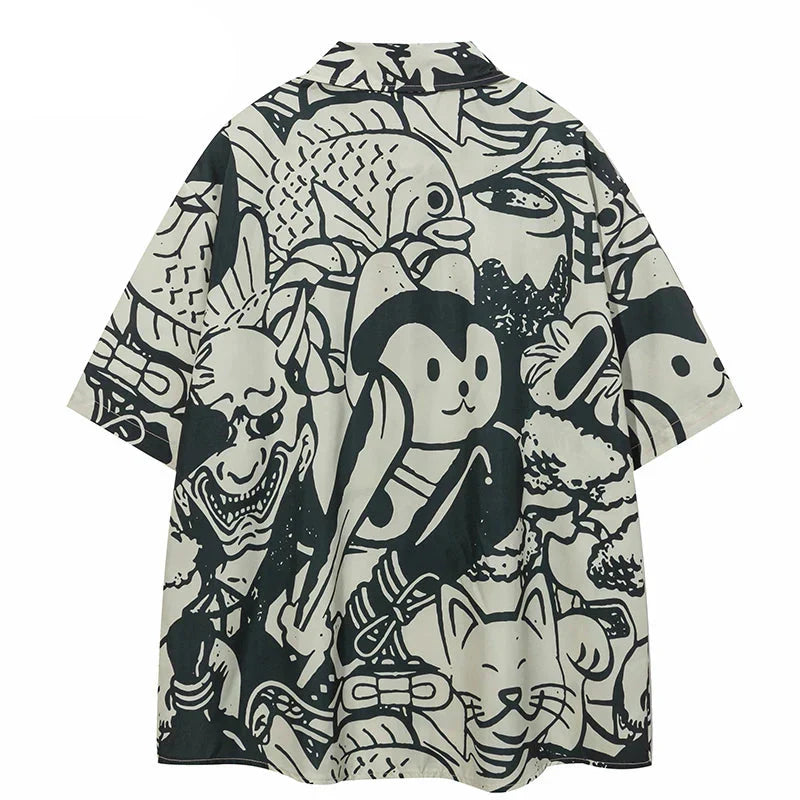 Japanese Graphic Hawaiian Beach Shirt