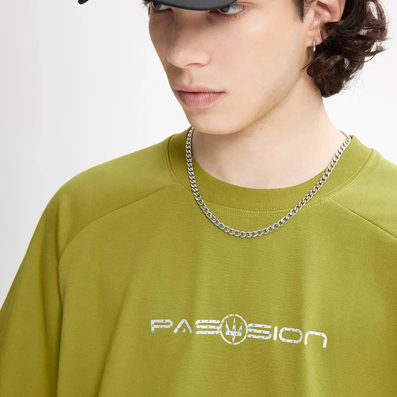 Solid Color Letter Print T-shirt