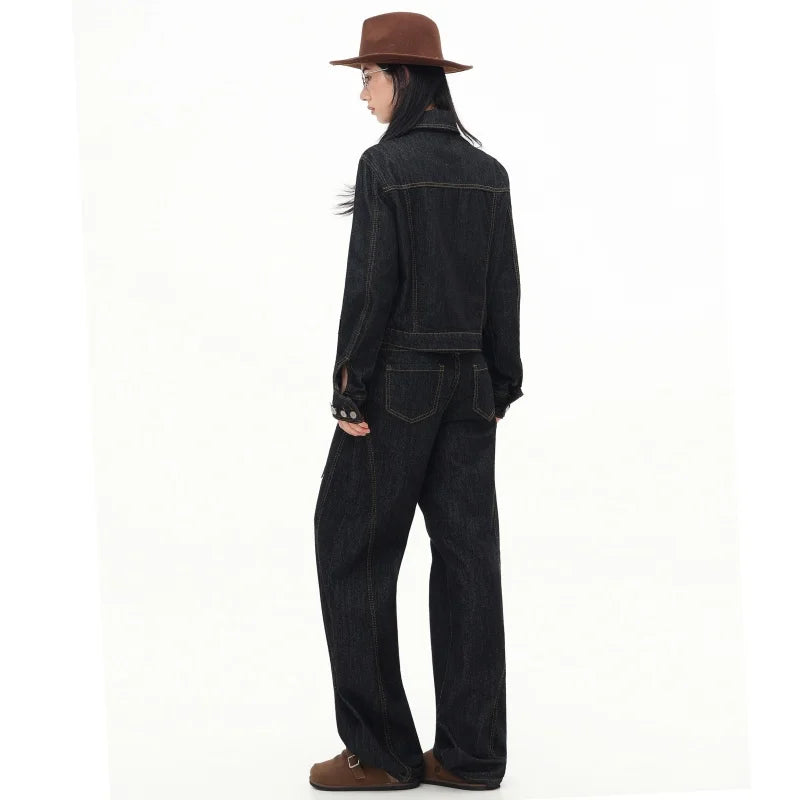 Cowgirl Black Denim Two-Piece Set