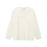 Camiseta coreana con cuello de pico elegante