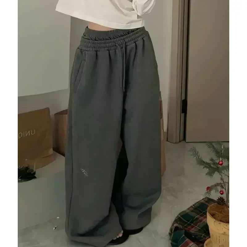Pantalones deportivos holgados vintage estilo Y2K