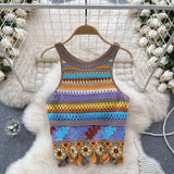 Vintage Knitted Retro Crochet Women Tank Tops