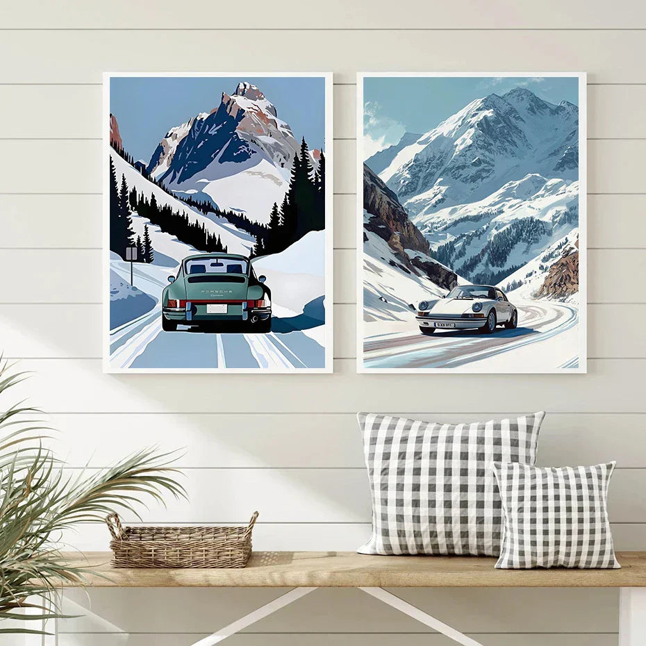 Classic Porsche 911 Alpine Drive Poster