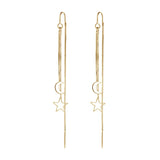 Vintage Silver Star Moon Earrings