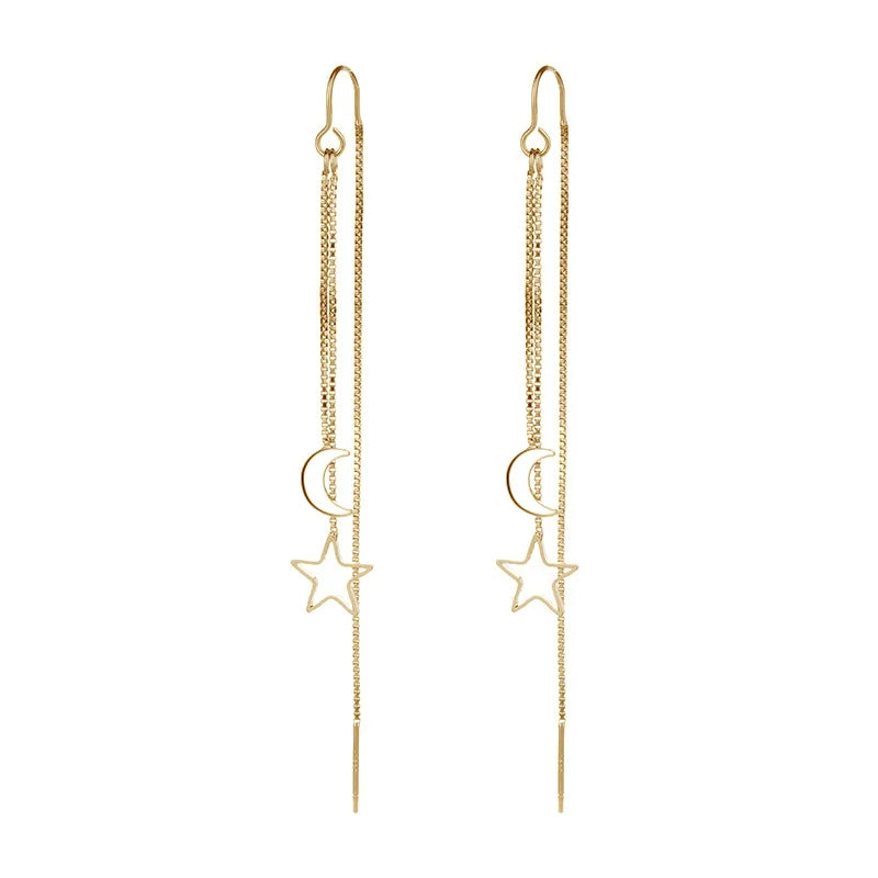 Vintage Silver Star Moon Earrings