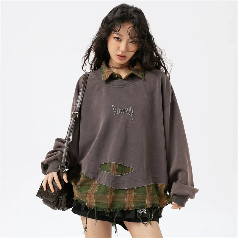 Classic Youthful Off-Shoulder Sweatshirt