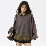 Classic Youthful Off-Shoulder Sweatshirt