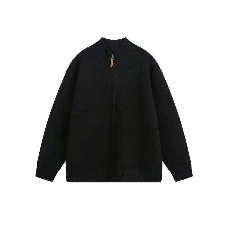 Vintage Loose Knitted Zipper Cardigan