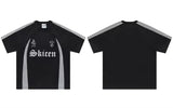 Retro Patchwork Hip Hop Printed Letter T-Shirt