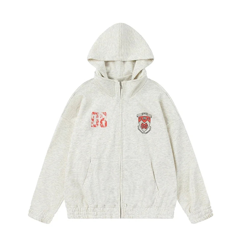 Y2K  High Collar Zip-up Hoodie