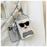 Glasses Beauty Girl Shoulder Bag