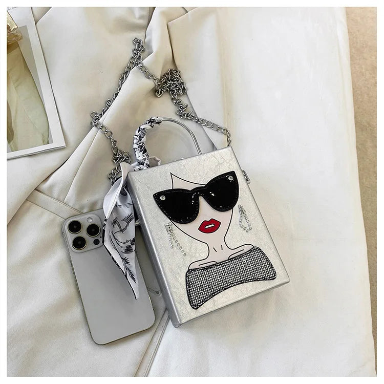 Glasses Beauty Girl Shoulder Bag