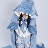 Shark Cartoon Soft Cozy Hooded Blanket