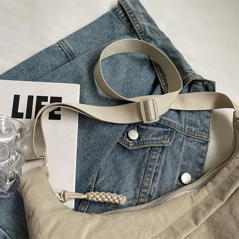 Y2K Nylon Fabric Women's Shoulder Bag