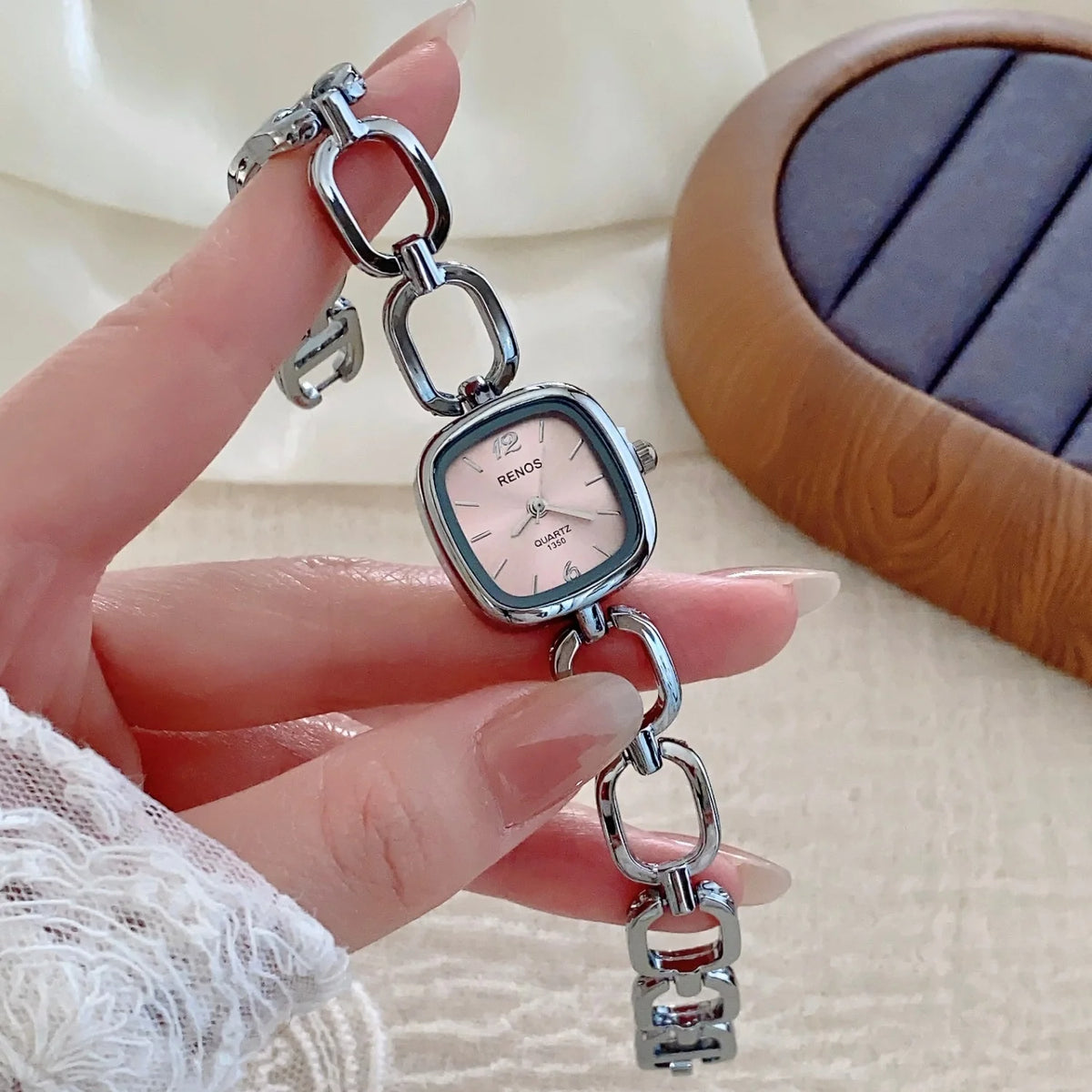 Silver Square Bracelet Watch