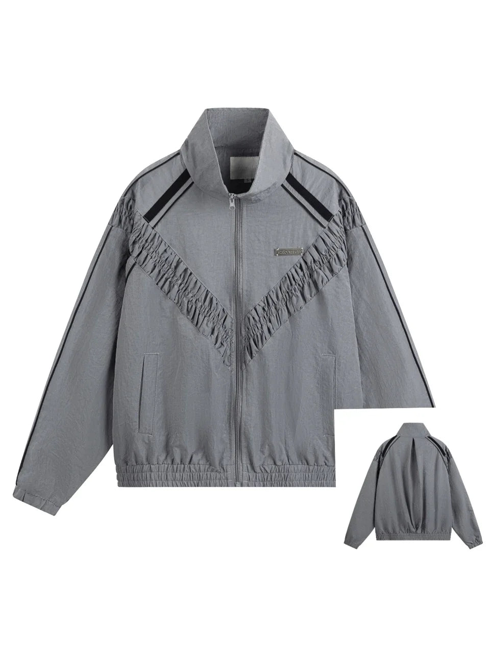 Y2K Women's V Striped Windbreaker Jacket