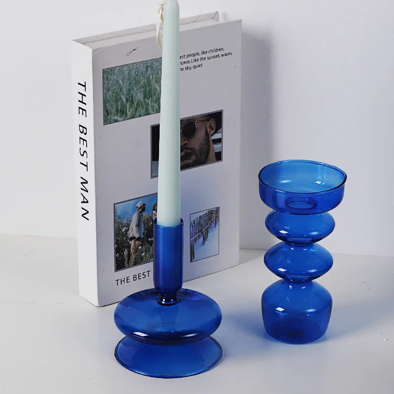 Blue Candle Holder Vase