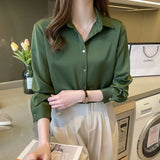 Corporate Girl Satin Long Sleeve Shirt