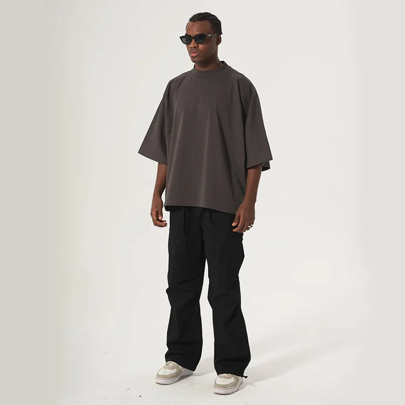 Heavyweight Distressed Oversized Cropped T-Shirt