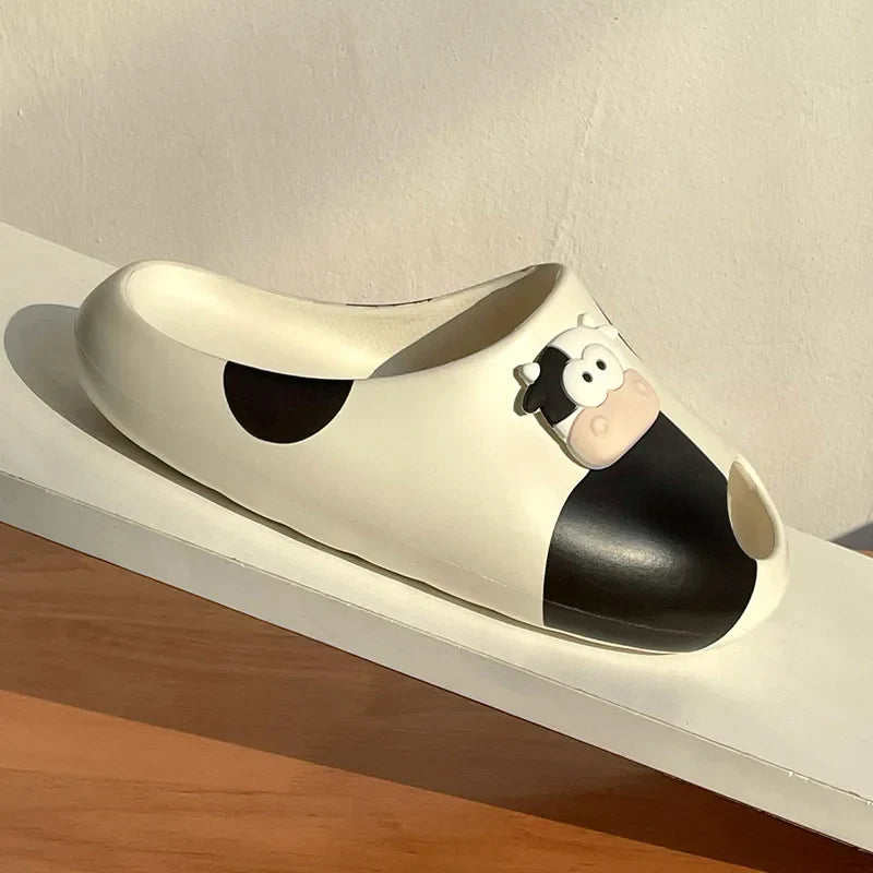 Cute Cow Cartoon Comfy Slippers