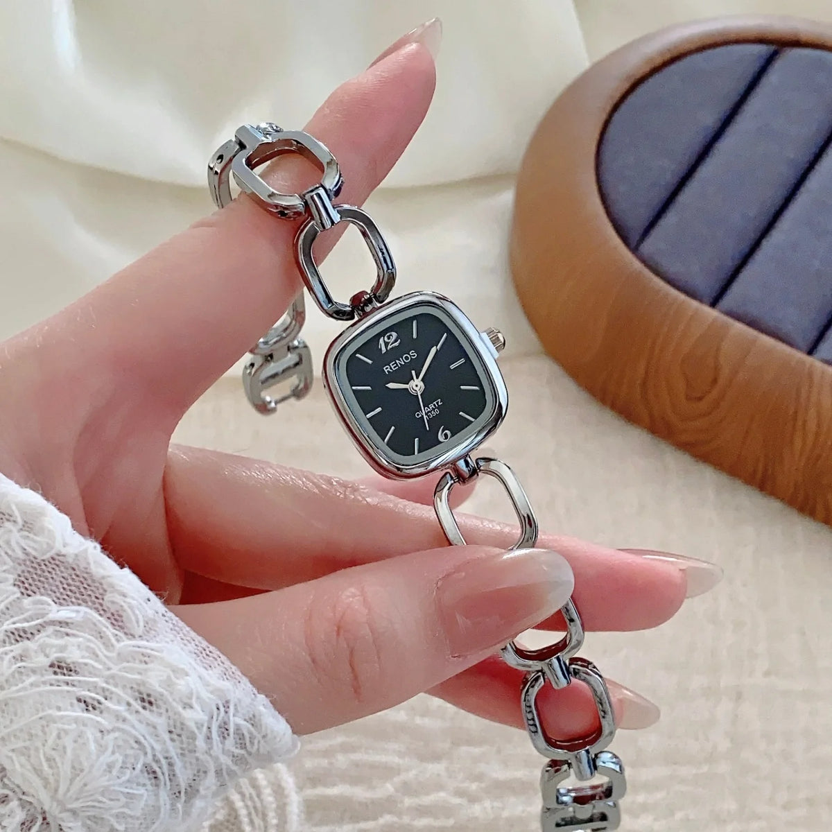 Silver Square Bracelet Watch