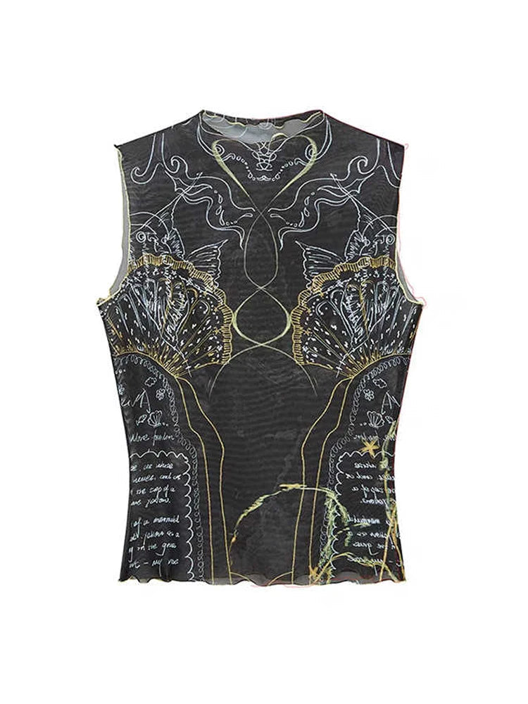 Vintage Mesh Dye Punk Tank Top