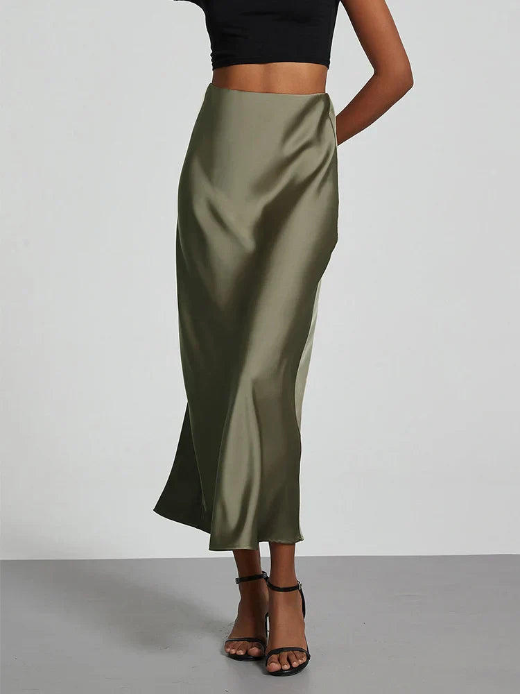 Y2K Chic High Waist Satin Party Skirt