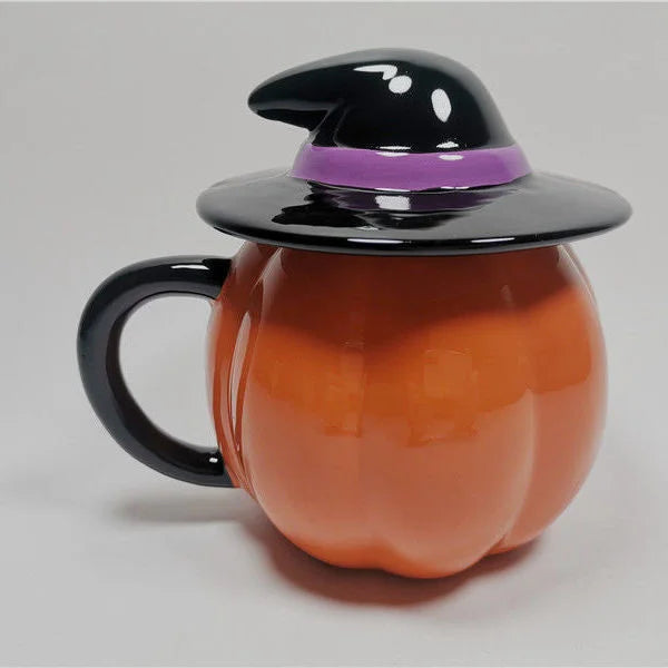 Pumpkin in Witch Hat Ceramic Mug