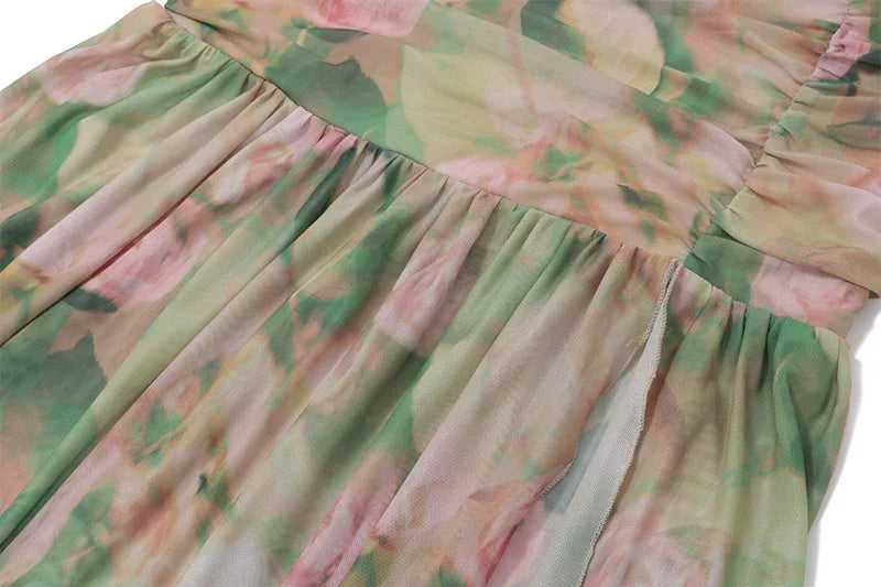 Floral Ruched Maxi Dress