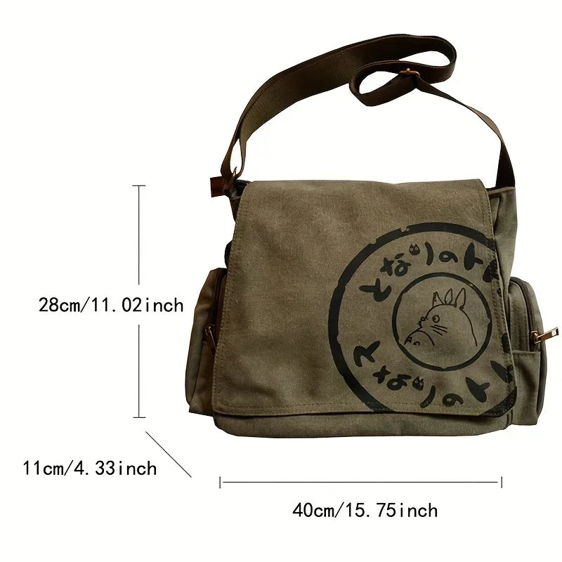 Bolso bandolera grande de lona vintage