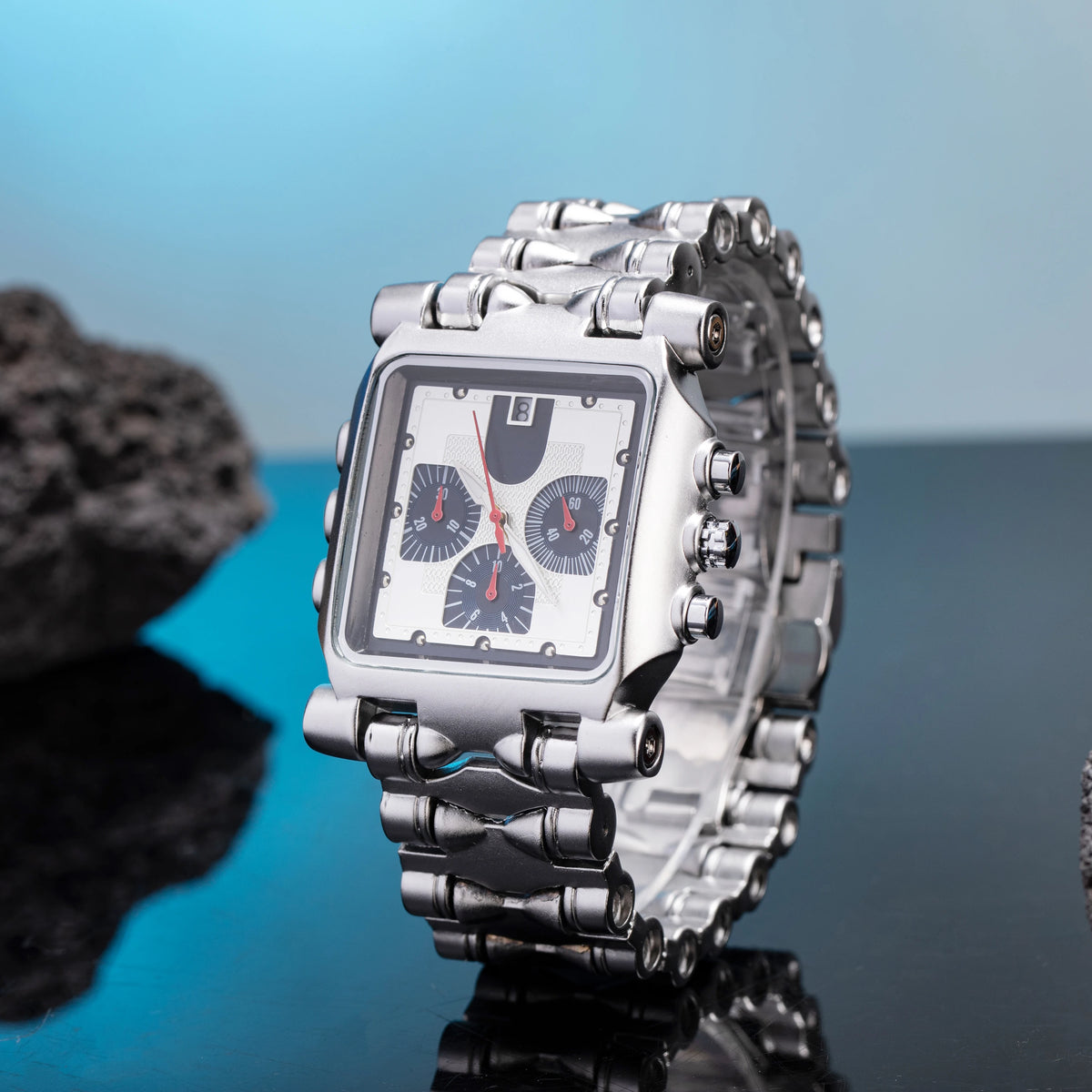 Y2K Retro Stainless Steel Band Sports Wristwatch