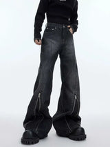 Washed Black Flare Jeans