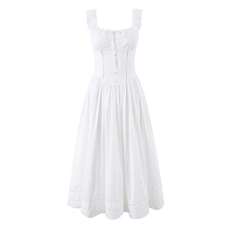 White Corset Midi Dress