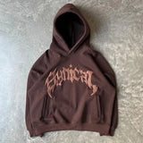 Y2K Letter Print Zip Vintage Hoodie