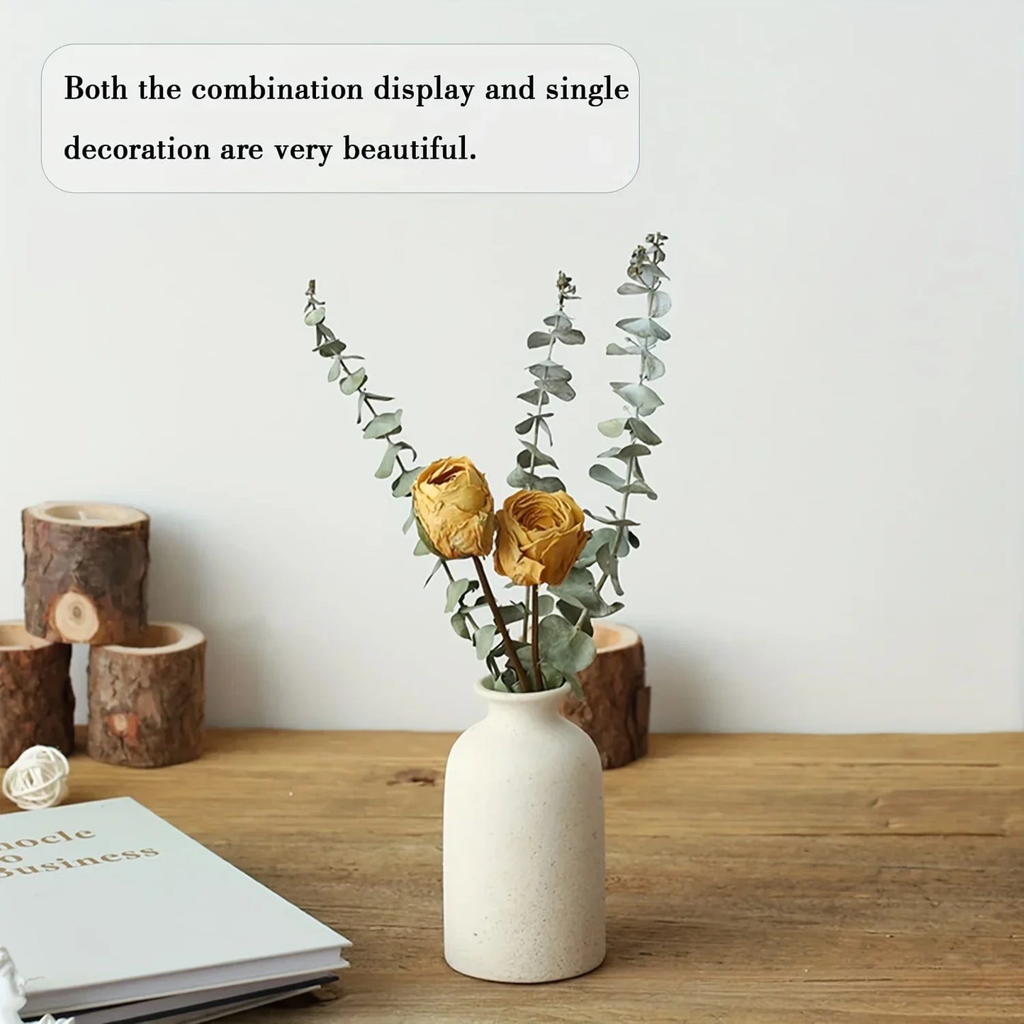 Set of 3 White Ceramic Vase