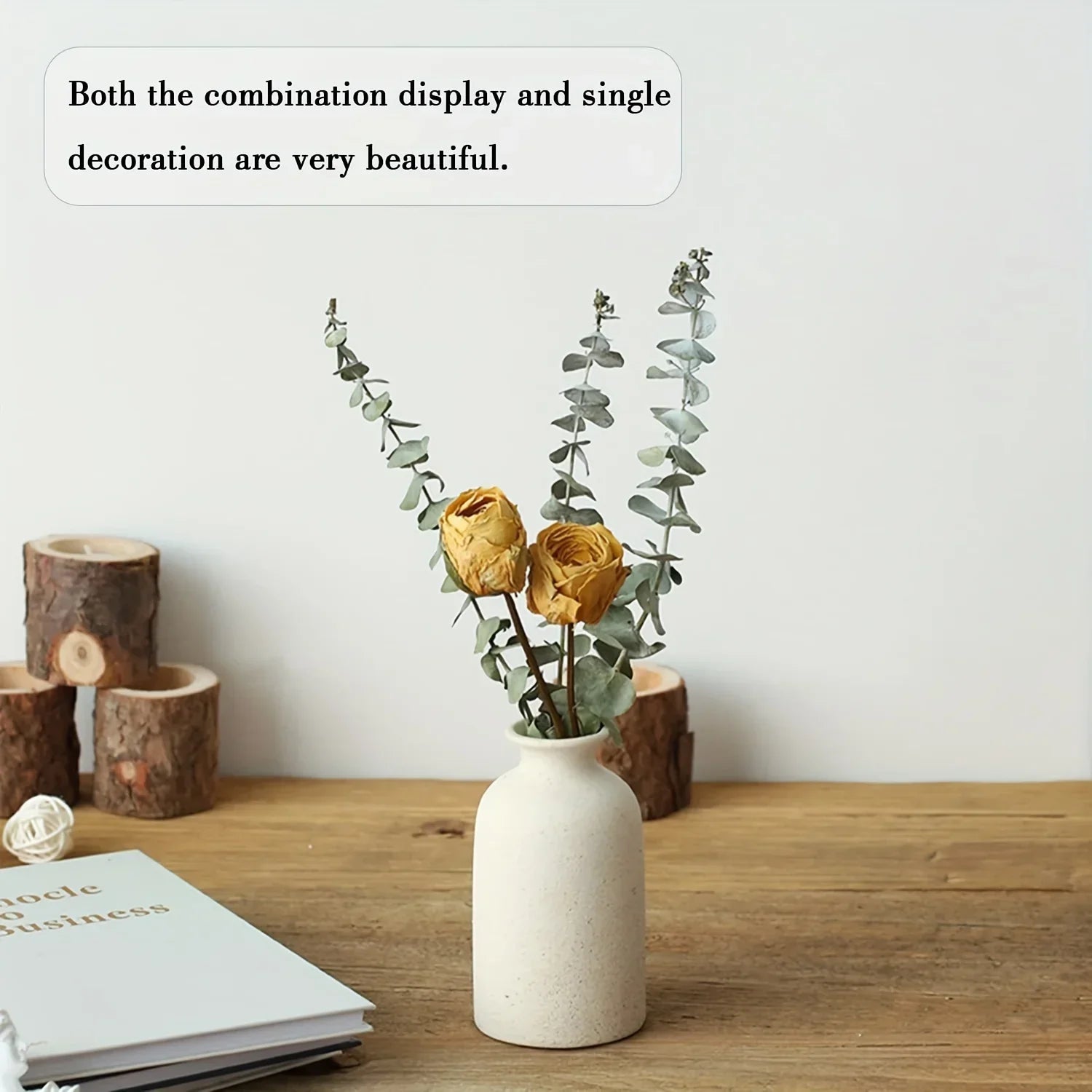 Set of 3 White Ceramic Vase