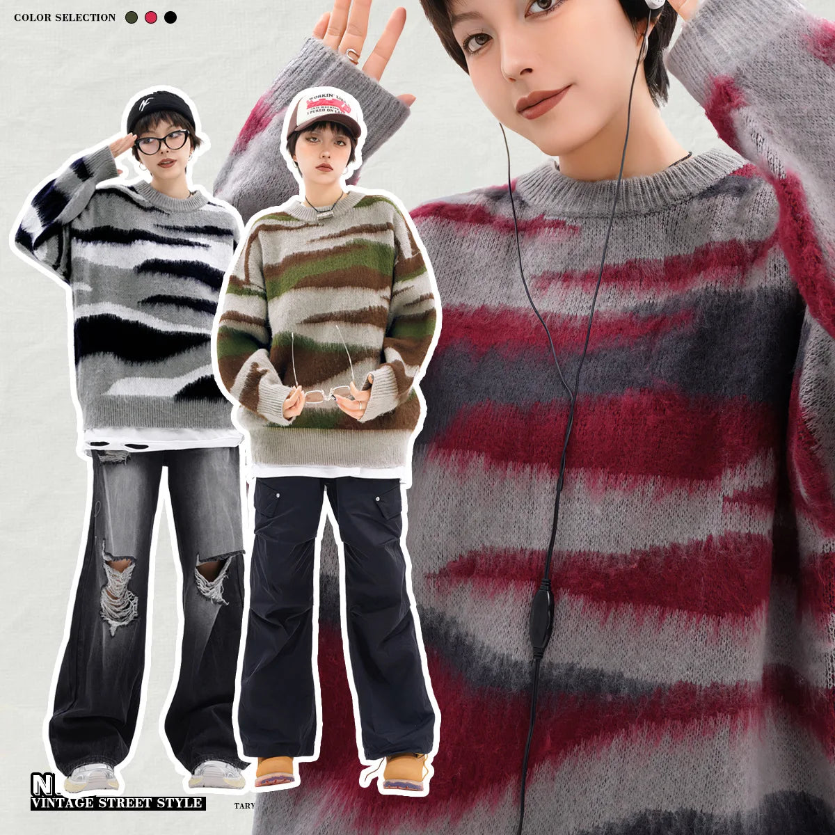 Zebra Pattern Cozy Sweater