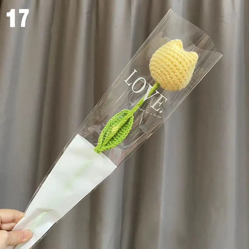 Gestrickter Rosen-Tulpen-Blumenstrauß für Hochzeiten