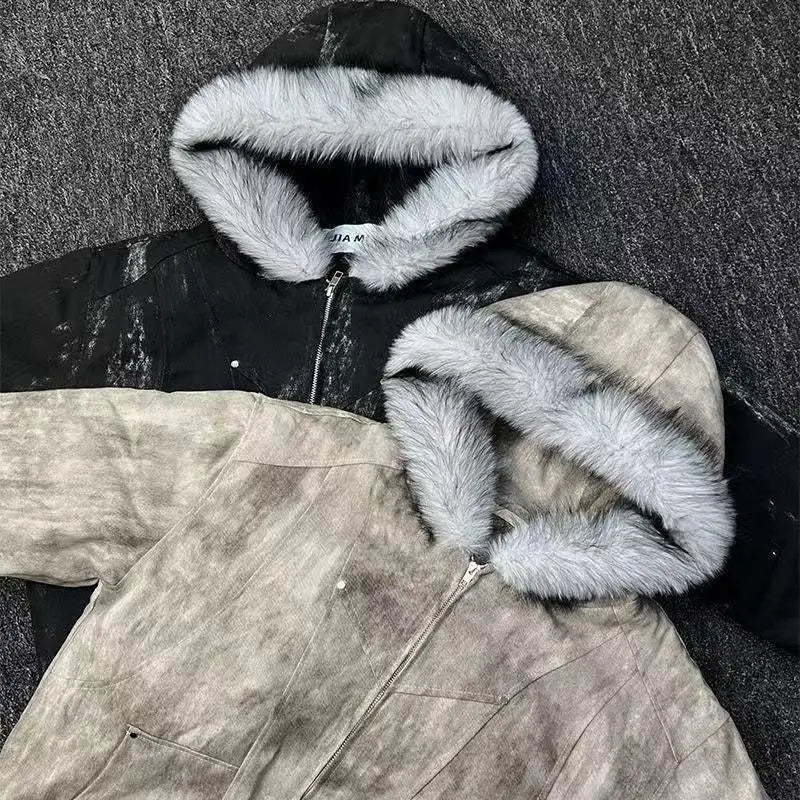 Faux Furr Thickened Zip Up Hoodie