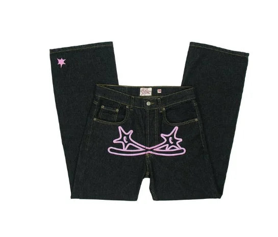 Retro Baggy Black High Waist Jeans