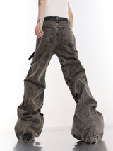 High Waisted Cyberpunk Washed Jeans