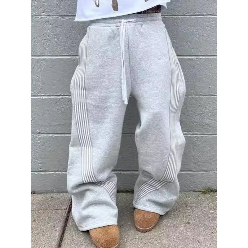 Y2K Striped Pattern Straight Leg Pants