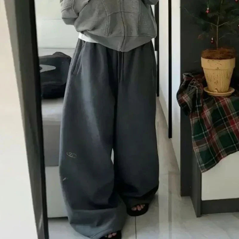 Pantalones deportivos holgados vintage estilo Y2K